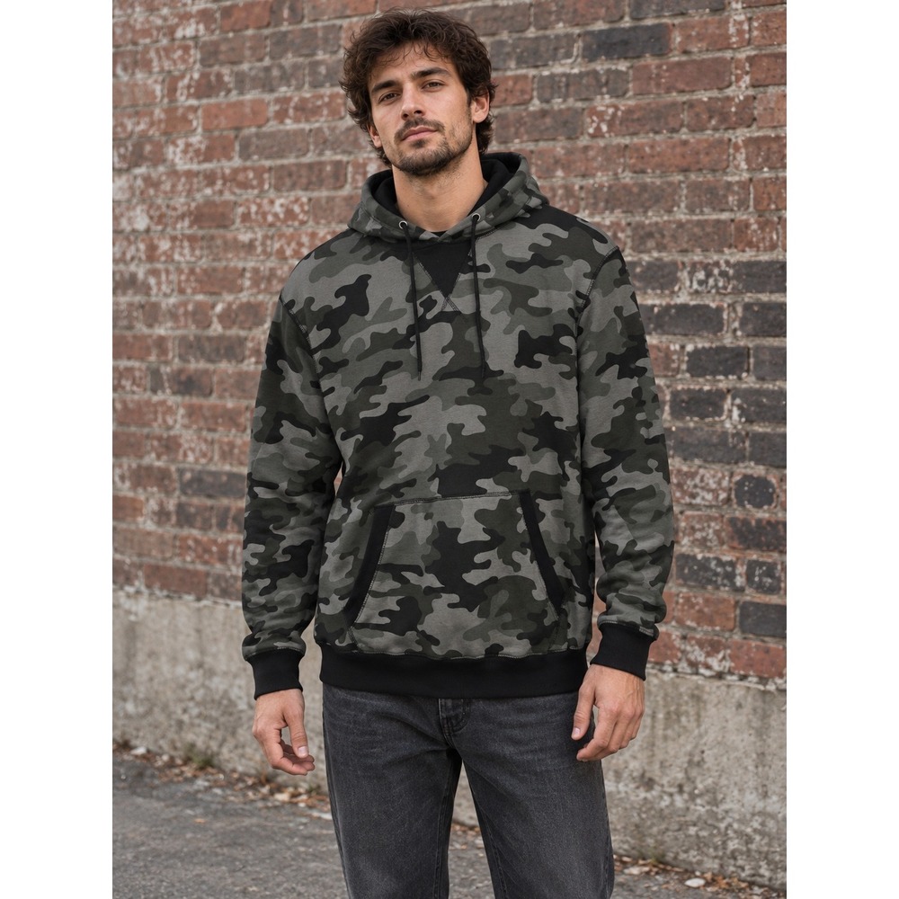 Hollywood The Jean People Camo Hoodie Mens XL Utility Streetwear Pullover